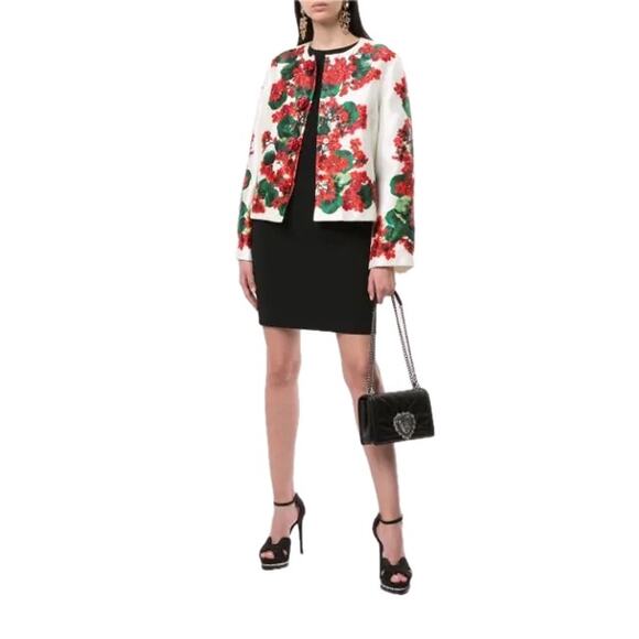NWT Dolce & Gabbana Portofino Print Mikado Jacket White Red green IT 38  XS - Picture 3 of 14